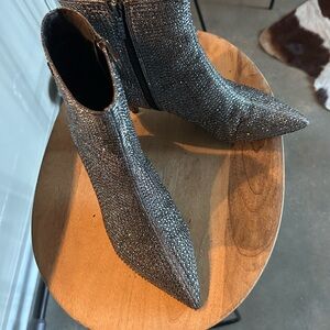 Michael Kors Shimmering Silver Ankle Booties